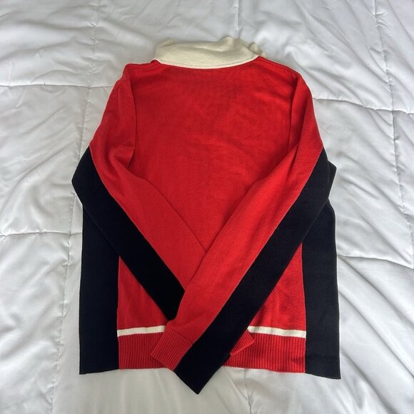 Tail Vintage Y2K 90s Activewear Cardigan Sweater Red Black Womens 8 Golf Tennis - Picture 7 of 7